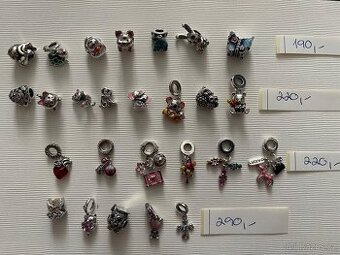 Stříbrné přívěsky na náramek typu Pandora