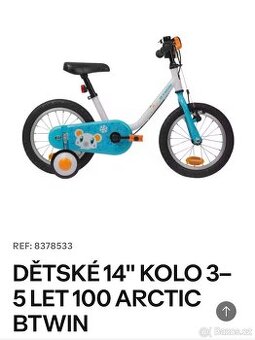 DĚTSKÉ 14" KOLO 3–5 LET 100 ARCTIC BTWIN