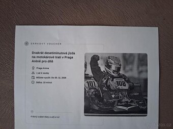 2x dárkové poukazy na motokáry