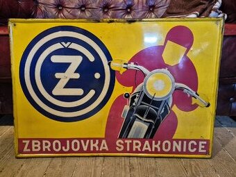 Stará plechová cedule ČZ