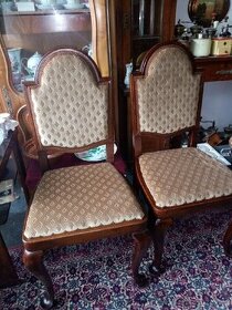 Starožitné párové židle nové čalounění po renovaci