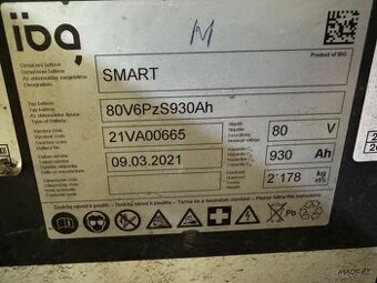 Prodám trakční baterii 80V 930Ah r.v. 2021 v bezvadném stavu