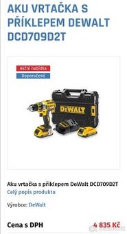 Aku vrtačka s příklepem DeWALT