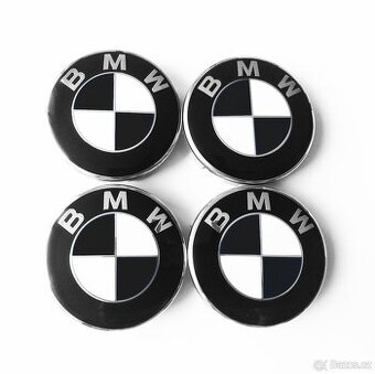 BMW - středové černo-bílé pokličky 68mm / 56mm