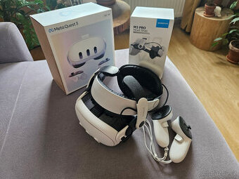 Meta Quest 3 128GB + BOBOVR M3 Pro (v záruce).