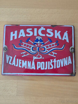 Stará plechová cedule Hasičská
