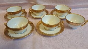 STARÝ ZLACENÝ PORCELÁN DVORY Czechoslovakia