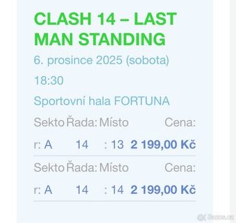 2 lístky na CLASH 14