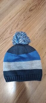 Pletená čepice s fleecem a bambulí vel. 86-98