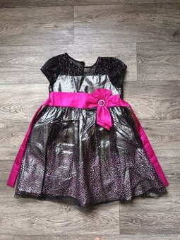 Dětské holčičí černo-stříbrné společenské šaty, 5