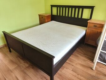 Manželská postel 160×200 cm – masiv, IKEA, včetně matrace