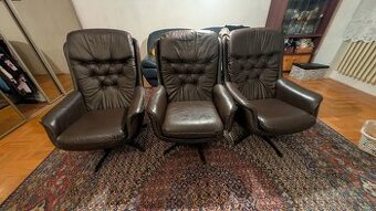 Skandinávská vintage lounge křesla 70./80. léta – otočná, po