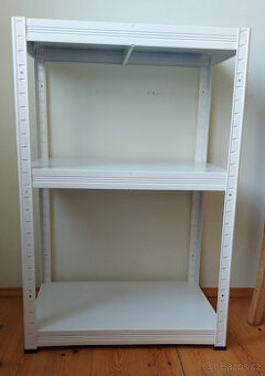 2 x bílý regál / stojan, celokovový, 60x40x120, 60x40x90