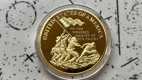 Pozlacena mince USA Marine Corps