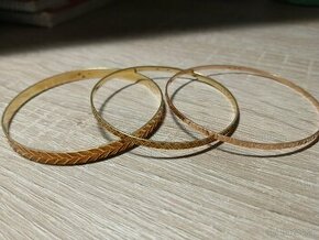 Zlaté dámské náramky 14 karátů - 3ks
