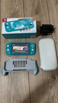 Nintendo switch lite turquise + hry