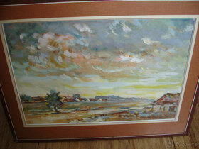 Obraz olej - Josef Musil - letní vesnice