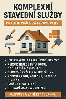 Komplexní stavební služby, rekonstrukce, výstavba