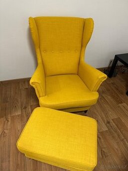 IKEA křeslo Ušák + podnožka
