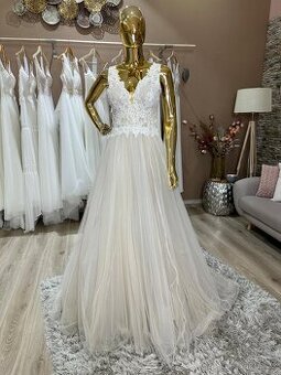 Svatební šaty Ivory/mocca