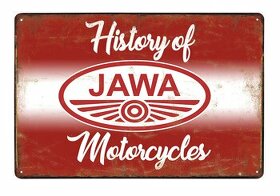 plechová cedule - Jawa History of motorcycles