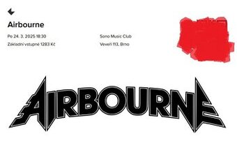 2x lístek. Airbourne - Sono Music Club Brno 24.3.