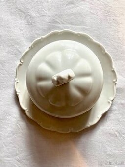 Retro máslenka / miska s poklopem - porcelán - 1
