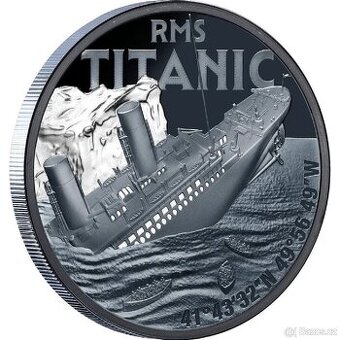 Luxusní stříbrná mince 1 oz Titanic Black Proof