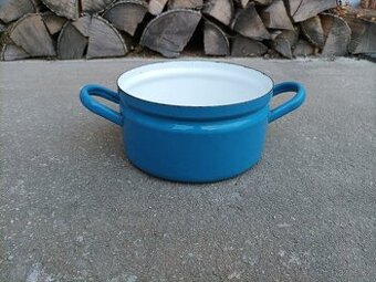 Smaltovaný modrý hrnec, průměr 20 cm