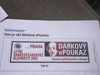 2 Poukazy na shakespearovske slavnosti 2025