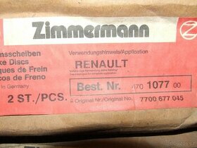 Prodám brzdové kotouče Renault + Peugeot