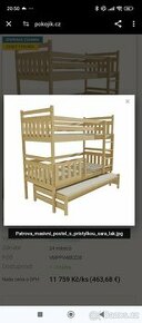 dětská patrová postel s přistýlkou - 1