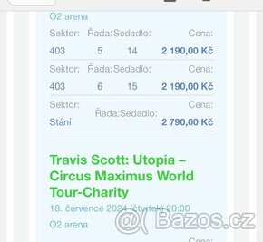 Lístek Travis Scott: Utopia – Circus Maximus World Tour (tic