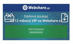 Roční VIP poukazy na Webshare.cz