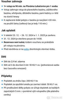 Voucher 3x Plovárna Luhačovice