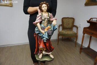 Velká dřevěná malovaná socha ruční práce v - 61 cm