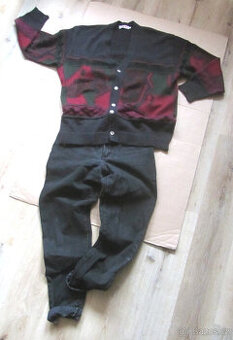 Vintage 80s/90s pánský propínací svetr kardigan