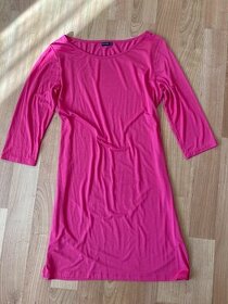 Růžové viskózové jarní/letní šaty (vel. 44/46)
