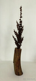 dekorativní dřevěná váza na suché květiny - 1