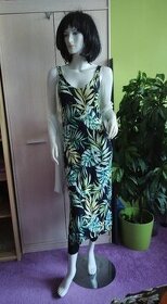 Šaty letní s tropickým rostlinným motivem-vel.38