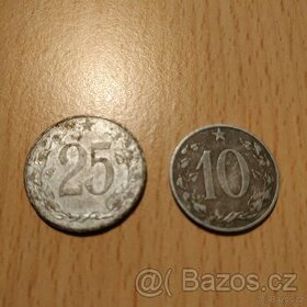 25 a 10 haléřů r. 1953 - 1