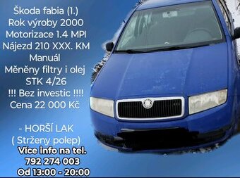 Škoda fabia 1. 1.4mpi r.v.2000