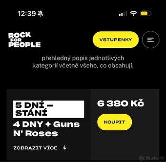 lístky na Rock for people za 5000,-