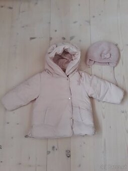 Sv. růžová bunda a čepice vel 86