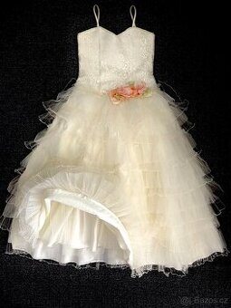 Dívčí bílé party šaty Princezna vel. 122-128, 6-8 let