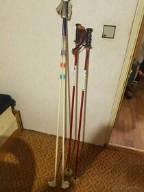 Bežkařské a sjezdové retro hůlky na lyže (2 páry)