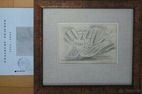 Jan Zrzavý - obraz , kresba na papíře, kubismus zn. posudek