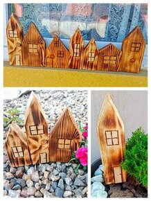 Nové dřevěné dekorační domečky