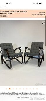 Starožitná křesla Jan Vaňek + podnožka