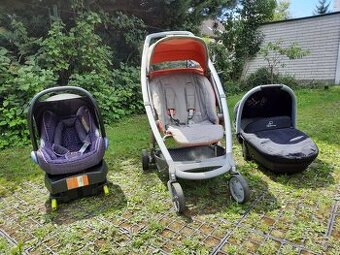 Kočárek Quinny - kmbinace: sedačka, korbička - autosedačka